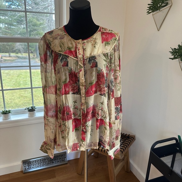 Sezane Lieven Blouse Size 42 Floral - Picture 6 of 8